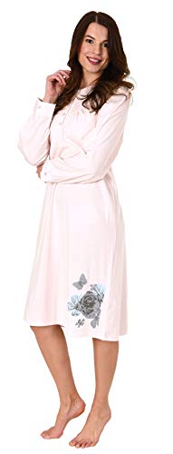 NORMANN-Wäschefabrik Damen Nachthemd Langarm mit 105 cm Länge und Kopfleiste am Hals - 281 210 740, Farbe:hellblau, Größe2:52/54 von NORMANN-Wäschefabrik