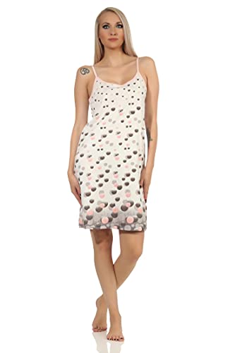 NORMANN-Wäschefabrik Damen Spaghetti Nachthemd in toller Tupfen/Punkte Optik - auch in Übergrössen, Farbe:rosa, Größe:60-62 von NORMANN-Wäschefabrik