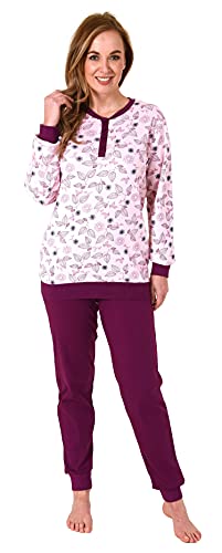 NORMANN-Wäschefabrik Edler Damen Interlock Pyjama lang mit Bündchen - auch in Übergrössen - 212 201 96 105, Farbe:rosa, Größe:36-38 von NORMANN-Wäschefabrik