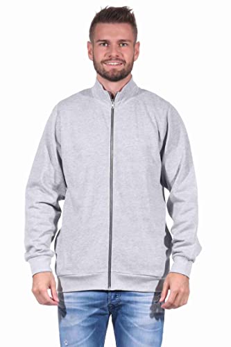 NORMANN-Wäschefabrik Herren Jacke für Hausanzug, Sportanzug oder Jogginanzug Oberteil, Farbe:grau, Größe:XL von NORMANN-Wäschefabrik