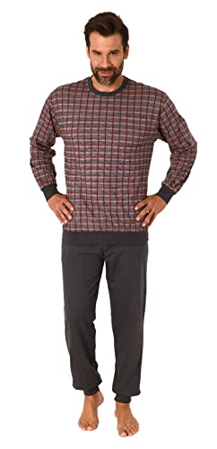 NORMANN-Wäschefabrik Herren Schlafanzug Pyjama mit Bündchen in Karo Optik - auch in Übergrössen - 122 101 502, Farbe:rot, Größe:50 von NORMANN-Wäschefabrik