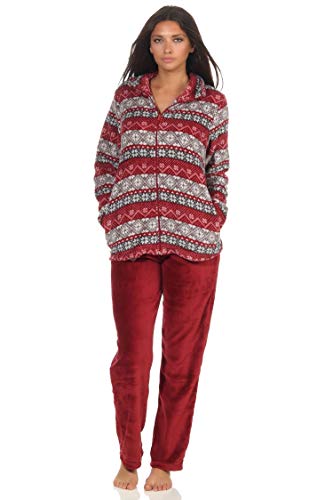 NORMANN-Wäschefabrik Kuscheliger Damen Hausanzug aus Coralfleece in tollem Norweger Design - 291 216 97 959, Farbe:Marine, Größe2:40/42 von NORMANN-Wäschefabrik