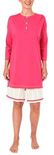 NORMANN-Wäschefabrik Shorty für Damen, eleganter Pyjama Kurzarm in Übergrößen - 52502, Farbe:pink, Größe2:60/62 von Normann