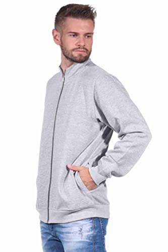 NORMANN-Wäschefabrik Unisex Jacke für Hausanzug, Sportanzug oder Jogginanzug Oberteil, Farbe:grau, Größe:XXL von NORMANN-Wäschefabrik