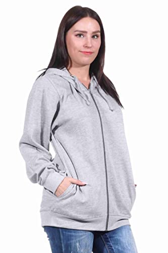 NORMANN-Wäschefabrik Unisex Trainings-Jacke mit Kapuze für Hausanzug, Sportanzug oder Jogginanzug Oberteil, Farbe:grau, Größe:XL von NORMANN-Wäschefabrik