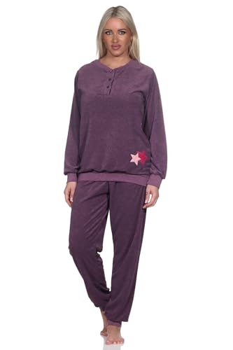 Normann Damen Frottee Schlafanzug Homewear Loungewear - auch in Übergröße, Farbe:Beere, Größe:48-50 von Normann