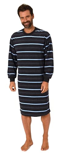 Edel aussehendes Herren Frottee Nachthemd Langarm mit Bündchen, Farbe:blau, Größe:52-54 von Normann