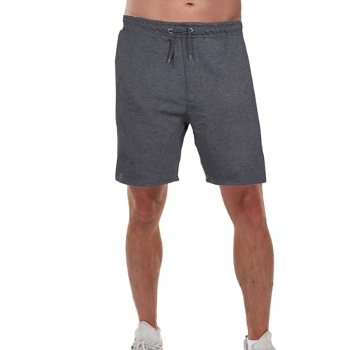 NOROZE Herren-Shorts, Fleece, Jogging, Schweiß, kurz, Kordelzug, lässig, für Training, Laufen und Workout (XL, Holzkohle) von NOROZE