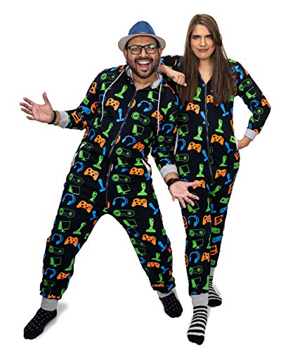 NOROZE Herren Jungen Spielen Onesie Anzug Trainingsanzug Unisex Kinder Pyjama Schlafanzug Alles in einem Overall Familie Jumpsuit Spieler Abstimmung Schlafanzüge Schlafanzug (11-12 Jahre, Marine) von NOROZE