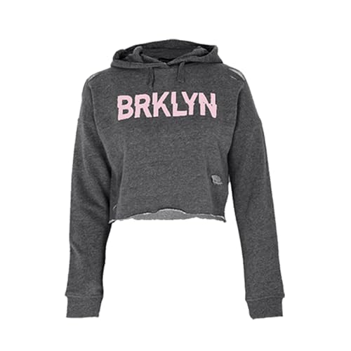 NOROZE Mädchen Brklyn Zerrissene Bauchfreies Kapuzenpullover Top (Anthrazit, 11-12 Jahre) von NOROZE