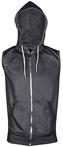 NOROZE Männer Sleeveless Sweatshirt Hoodies Top (XXXL, Holzkohle) von NOROZE