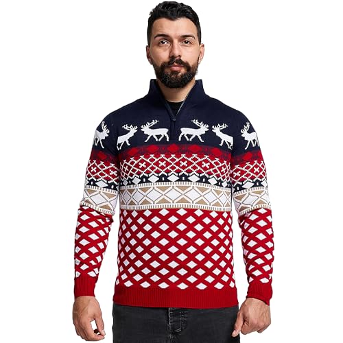 Noroze Weihnachtspullover für Herren, gestrickter Pullover, Größen 2–2XL, Large von NOROZE