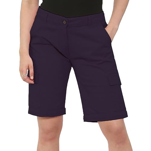 Noroze Damen Baumwolle Combat Cargo Chino Shorts, navy, 44 von NOROZE