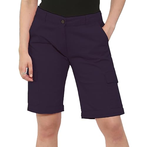 Noroze Damen Baumwolle Combat Cargo Chino Shorts, navy, 42 von NOROZE