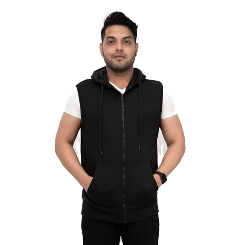 Noroze Herren Kapuzenpullover, Einfarbig Schwarz schwarz XXXX-Large von NOROZE