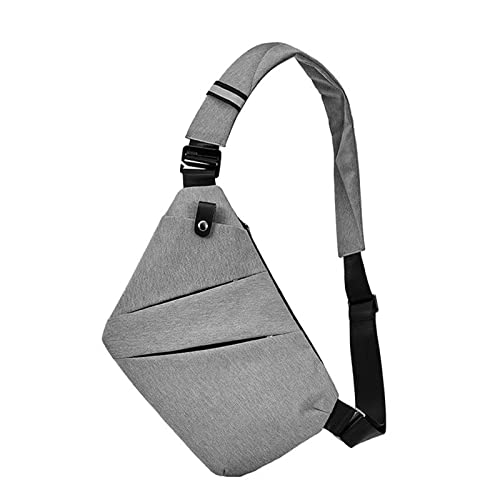 Multi-Pocket Brusttasche Herren, Anti-Diebstahl UmhäNgetaschen Herren, Eng Anliegende Waffentasche，Sling Crossbody Schultertasche Herren Klein für Freien Reisen Wandern Joggen Grey von NORRAY