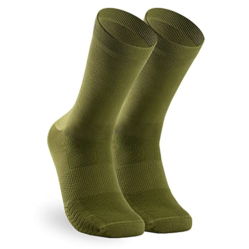 NORTEI Fahrradsocken, Gravel Radsocken, MTB, Spinning und Laufen, Atmungsfähig, für Herren und Frauen - Infinity Kaki (as3, alpha, l, regular, L) von NORTEI