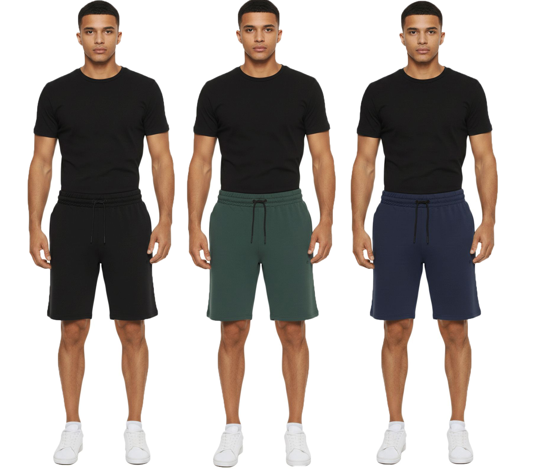 NORTH BEND Brendan Herren Sweat-Shorts Freizeit Bermuda mit Viskose und Taschen 223450MMM Schwarz, Grün oder Blau von NORTH BEND