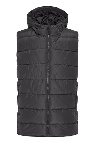 NORTH BEND NBAmato Herren Weste Steppweste Outdoor-Weste wärmend atmungsaktiv winddicht wasserabweisend Kapuze Kinnschutz Tunnelzug Reißverschlusstaschen, Größe:L, Farbe:Phantom (1016) von NORTH BEND