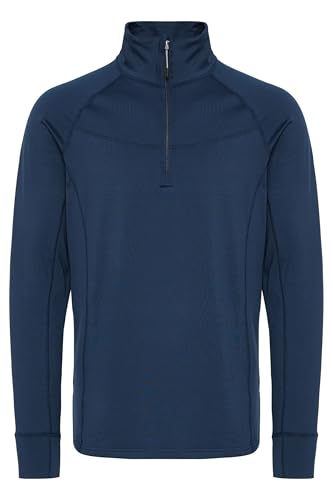 NORTH BEND NBBennet Herren Langarmshirt Longsleeve Funktionsshirt für Ski Wintersport Freizeitsport atmungsaktiv mit Flatlock-Nähte Stehkragen, Größe:L, Farbe:Navy Blazer (2048) von NORTH BEND
