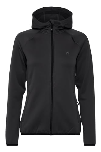 NORTH BEND NBBerta Fleecejacke atmungsaktiv Jacke mit Kapuze Power-Stretch-Fleece, Größe:42, Farbe:Black (1001) von NORTH BEND