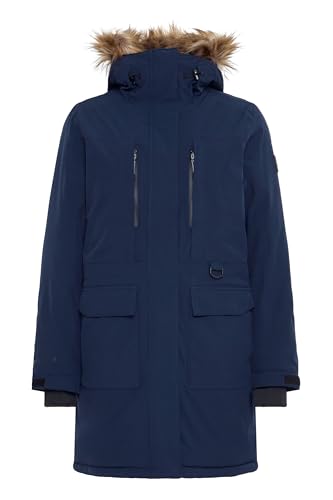 NORTH BEND NBBree Damen Parka Winterjacke Mantel Jacke winddicht wärmend wasserdicht atmungsaktiv Kinnschutz verstellbarer Saum Kapuze Reißverschlusstaschen, Größe:38, Farbe:Navy Blazer (2048) von NORTH BEND