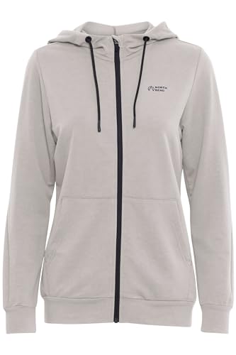 NORTH BEND NBBrenta Damen modische Sweatjacke Kapuzenjacke Hoodie komfortabel mit Kapuze, Größe:44, Farbe:Drizzle (1139) von NORTH BEND
