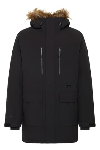 NORTH BEND NBBruce Herren Winterjacke Parka Mantel Jacke atmungsaktiv wasserdicht Kapuze Reißverschlusstaschen Wassersäule 10.000 mm W-PRO Wetterschutzsystem, Größe:XL, Farbe:Black (1001) von NORTH BEND