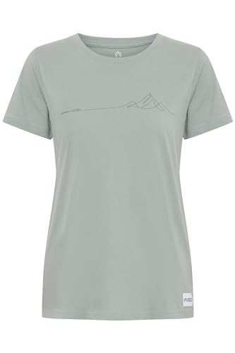 NORTH BEND NBCarla Damen T-Shirt atmungsaktiv komfortabel mit Rundhalsausschnitt und Print, Größe:36, Farbe:Slate Gray (3103) von NORTH BEND