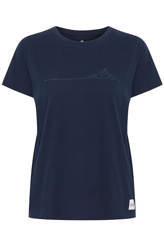 NORTH BEND NBCarla Damen T-Shirt atmungsaktiv komfortabel mit Rundhalsausschnitt und Print, Größe:40, Farbe:Navy Blazer (2048) von NORTH BEND