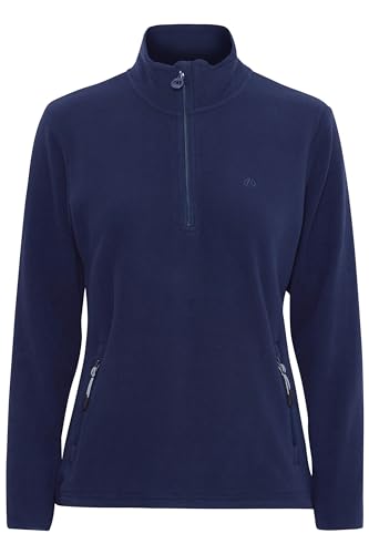 NORTH BEND NBConni Fleecepullover atmungsaktiv modischer Troyer-Pullover mit Stehkragen, Größe:42, Farbe:Navy Blazer (2048) von NORTH BEND