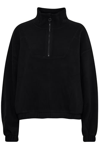 NORTH BEND NBConza Fleecepullover atmungsaktiv modischer Troyer-Pullover mit Stehkragen, Größe:40, Farbe:Black (1001) von NORTH BEND