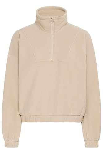 NORTH BEND NBConza Fleecepullover atmungsaktiv modischer Troyer-Pullover mit Stehkragen, Größe:42, Farbe:Simply Taupe (1136) von NORTH BEND