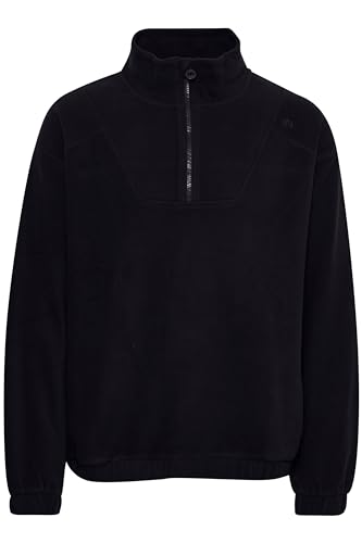 NORTH BEND NBCotus Herren Fleecepullover atmungsaktiv modischer Troyer-Pullover mit Stehkragen, Größe:M, Farbe:Black (1001) von NORTH BEND