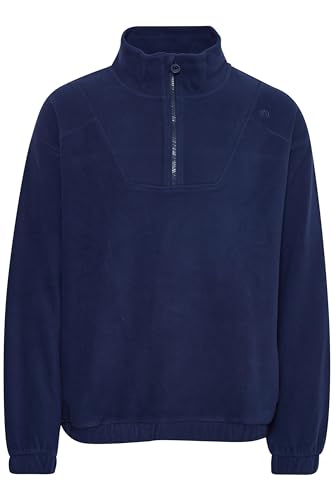 NORTH BEND NBCotus Herren Fleecepullover atmungsaktiv modischer Troyer-Pullover mit Stehkragen, Größe:M, Farbe:Navy Blazer (2048) von NORTH BEND