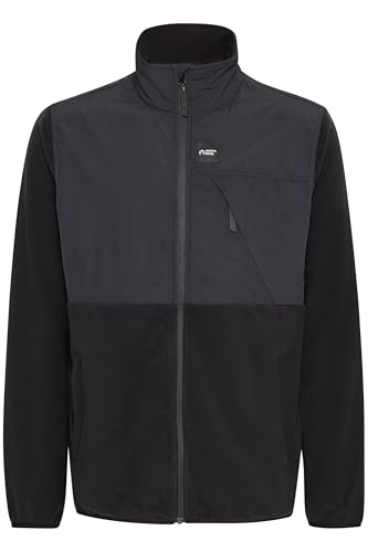 NORTH BEND NBDean Herren Herren Fleecejacke Jacke Outdoor-Jacke atmungsaktiv strapazierfähig wärmend Reißverschlusstaschen elastischer Saum, Größe:M, Farbe:Black (1001) von NORTH BEND