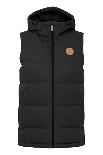 NORTH BEND NBElena Damen Weste Steppweste Outdoor-Weste wattiert wärmeisolierend atmungsaktiv wasserdicht winddicht Reißverschlusstaschen einstellbarer Saum, Größe:42, Farbe:Black (1001) von NORTH BEND