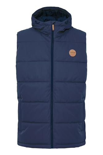 NORTH BEND NBElias Herren Weste Steppweste Outdoor-Weste wärmend atmungsaktiv winddicht wasserabweisend Kapuze Kinnschutz Tunnelzug Reißverschlusstaschen, Größe:XL, Farbe:Navy Blazer (2048) von NORTH BEND