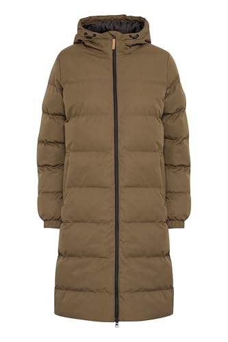 NORTH BEND NBElla Damen Steppmantel Winterjacke Outdoorjacke atmungsaktiv wasserdicht winddicht mit Kapuze Reißverschlusstaschen TPU-Membran, Größe:38, Farbe:Tarmac (5056) von NORTH BEND