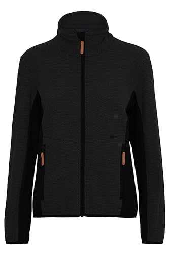 NORTH BEND NBHelga Damen Fleecejacke atmungsaktiv modische und wärmende Jacke mit Stehkragen, Größe:36, Farbe:Black (1001) von NORTH BEND