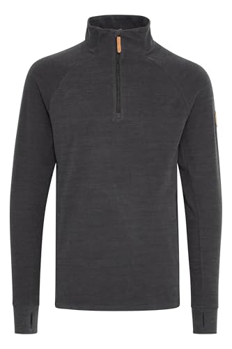 NORTH BEND NBKaba Herren Langarmshirt Longsleeve Outdoor-Shirt atmungsaktiv temperaturregulierend mit Kinnschutz Daumenschlaufen Troyerkragen, Größe:3XL, Farbe:Phantom (1016) von NORTH BEND