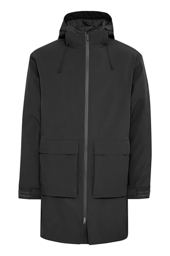 NORTH BEND NBKarim Herren Winterjacke Parka Mantel Regenjacke atmungsaktiv Kapuze Klettverschluss Eingriffstaschen Wassersäule 15.000 mm W-PRO Wetterschutzsystem, Größe:XXL, Farbe:Black (1001) von NORTH BEND