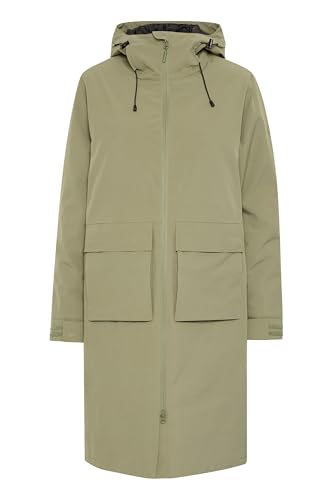 NORTH BEND NBKarina Damen Parka Mantel Regenjacke Kapuze Kordelzug wasserdicht wasserfest wasserabweisend TPU Membran atmungsaktiv W-PRO Wetterschutzsystem, Größe:44, Farbe:Deep Lichen Green (3011) von NORTH BEND