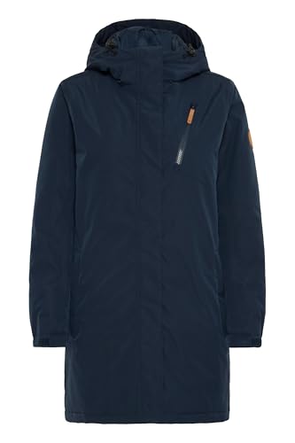 NORTH BEND NBKea Damen Parka Jacke Funktionsjacke wasserdicht atmungsaktiv Kapuze Reißverschlusstaschen Klettband Wassersäule 10.000 mm W-PRO Wetterschutzsystem, Größe:40, Farbe:Navy Blazer (2048) von NORTH BEND