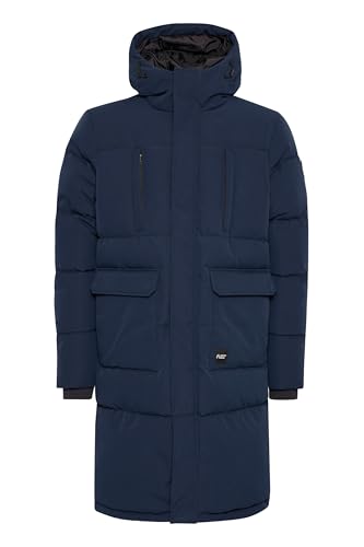NORTH BEND NBKilian Herren Winterjacke Winterparka wattierte Jacke atmungsaktiv wasserdicht Reißverschlusstaschen getapte Nähte verstellbare Kapuze Kinnschutz, Größe:XL, Farbe:Navy Blazer (2048) von Bhgytec