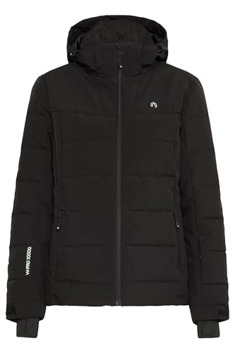 NORTH BEND NBMarina Damen Skijacke Winterjacke Snowboardjacke wasserdicht wasserfest 10.000 mm Wassersäule Kapuze Skipasstasche W-PRO Wetterschutzsystem, Größe:46, Farbe:Black (1001) von NORTH BEND