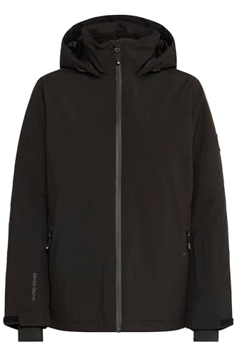 NORTH BEND NBMona Damen Skijacke Winterjacke Snowboardjacke Outdoor wasserdicht wasserfest 10000 mm Wassersäule mit Kapuze Schneefang Manschetten Skipasstasche, Größe:44, Farbe:Black (1001) von NORTH BEND