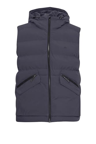 NORTH BEND NBPetro Herren Steppweste atmungsaktiv sportliche Weste mit Kapuze und Taschen, Größe:2XL, Farbe:Phantom (1016) von NORTH BEND