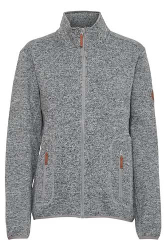 NORTH BEND NBSamana Fleecejacke atmungsaktiv modische Jacke mit Stehkragen, Größe:38, Farbe:Light Grey Melange (1005) von NORTH BEND