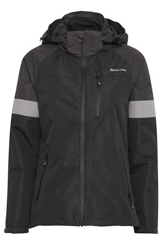 NORTH BEND NBToana Damen Outdoorjacke wasserdicht atmungsaktiv und winddicht mit Wassersäule 10000mm W-PRO Wetterschutzsystem, Größe:42, Farbe:Black (1001) von NORTH BEND